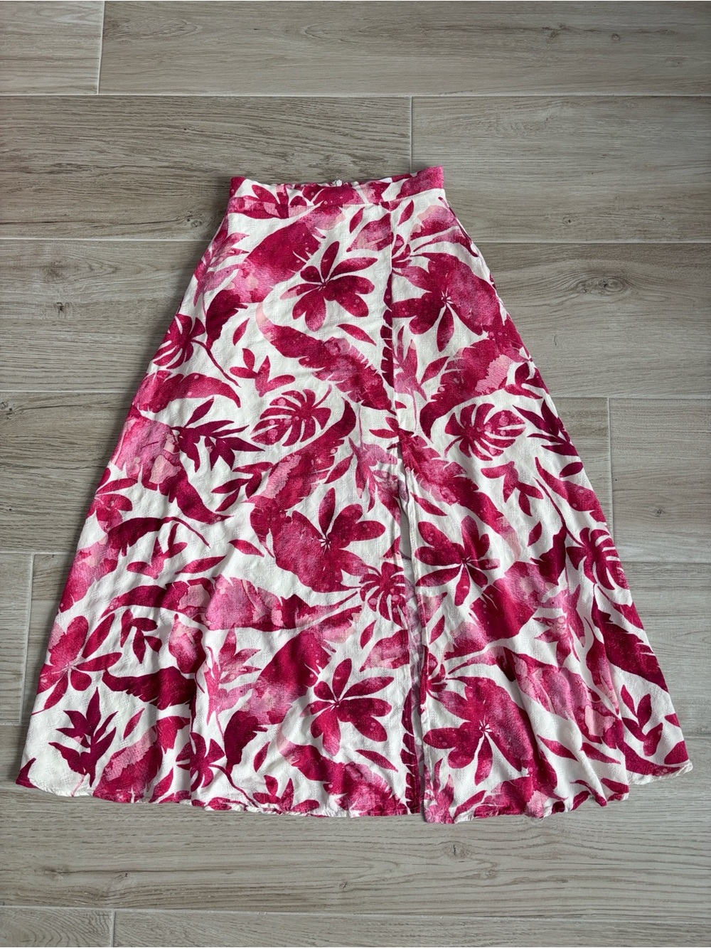Pink Lily High Slit Pink Floral Maxi Skirt Women’s Size Small